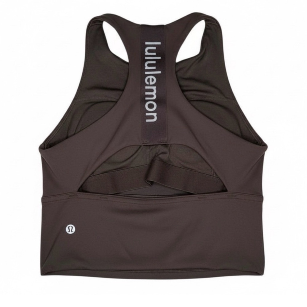 lululemon Logo Elastic Everlux Shelf Tank Bra Espresso / Bone - Picture 3 of 6